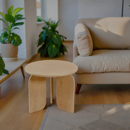 Gemma Oak Side Tri Leg Side Table Large 50cm