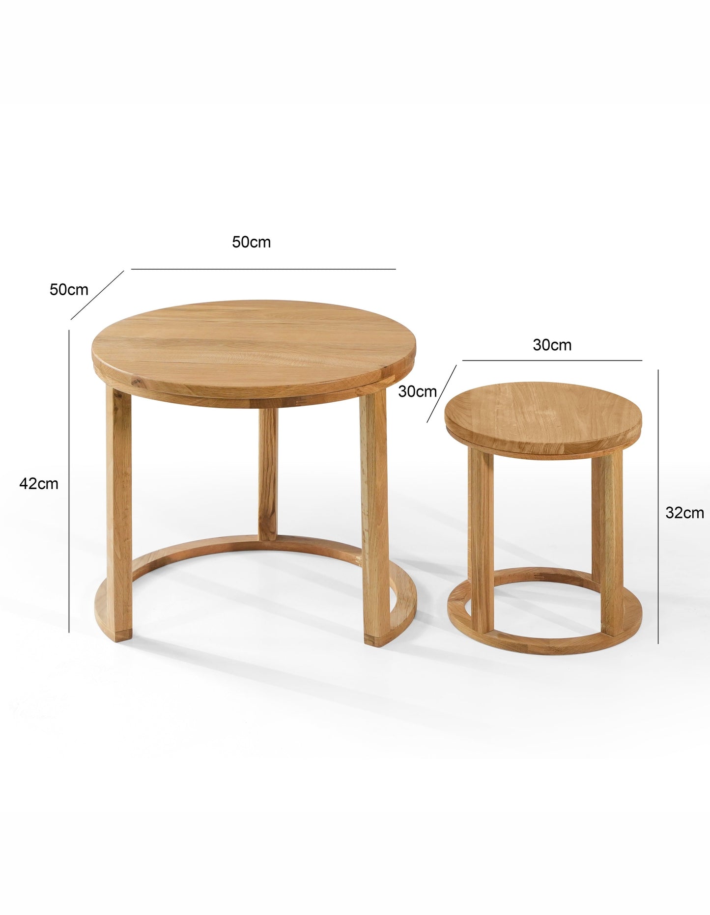 Jamie Oak Stackable Side Table Set 2