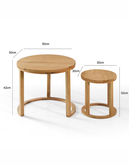 Jamie Oak Stackable Side Table Set 2