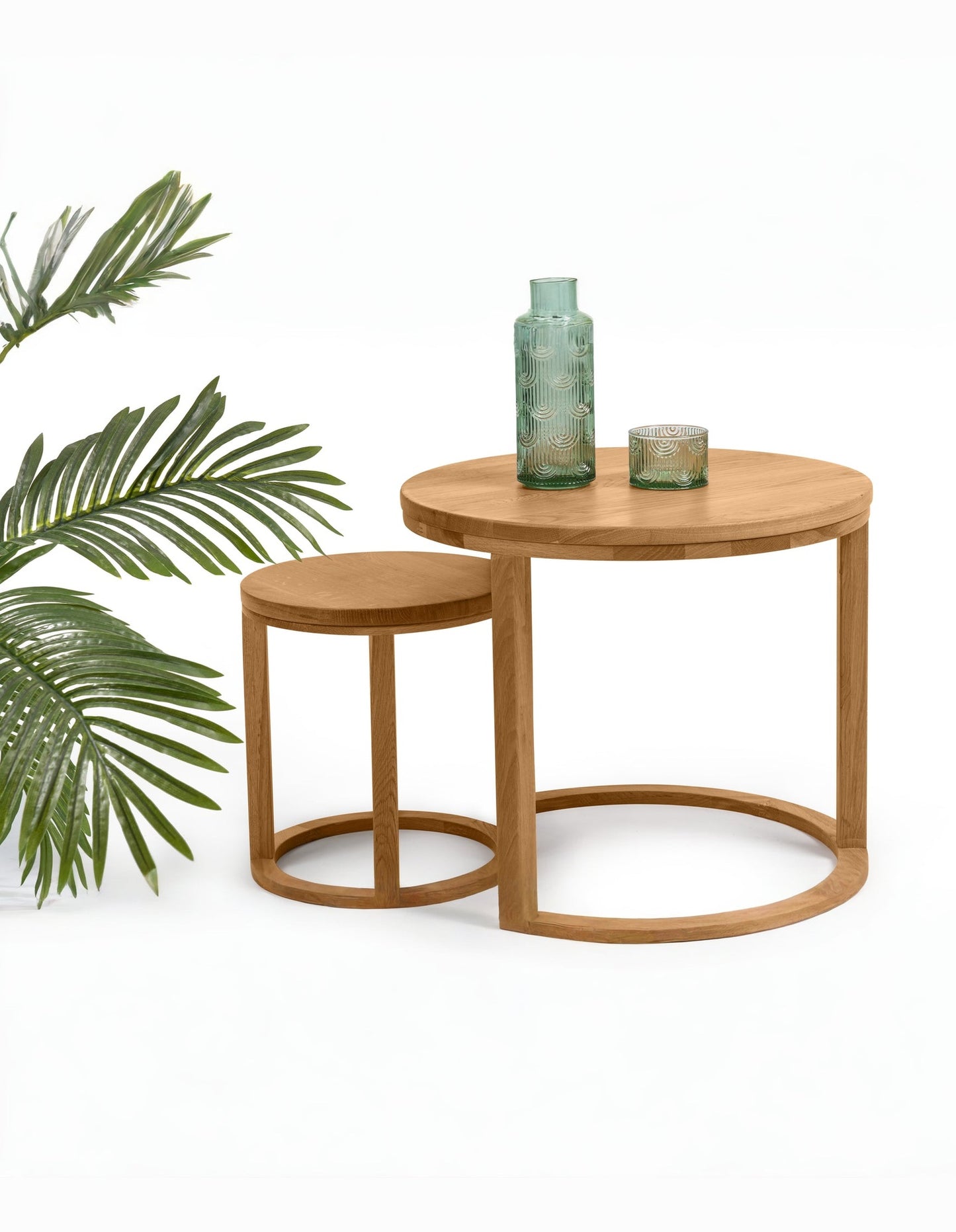 Jamie Oak Stackable Side Table Set 2