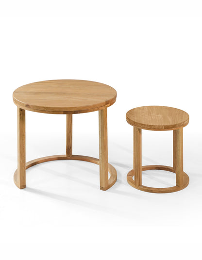 Jamie Oak Stackable Side Table Set 2