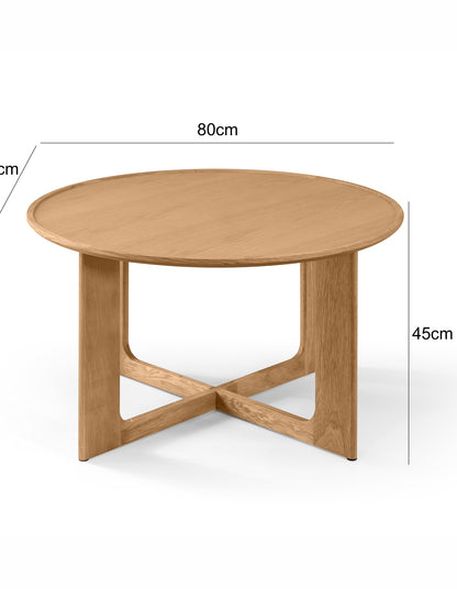Sverre Oak Round Coffee Table 80cm