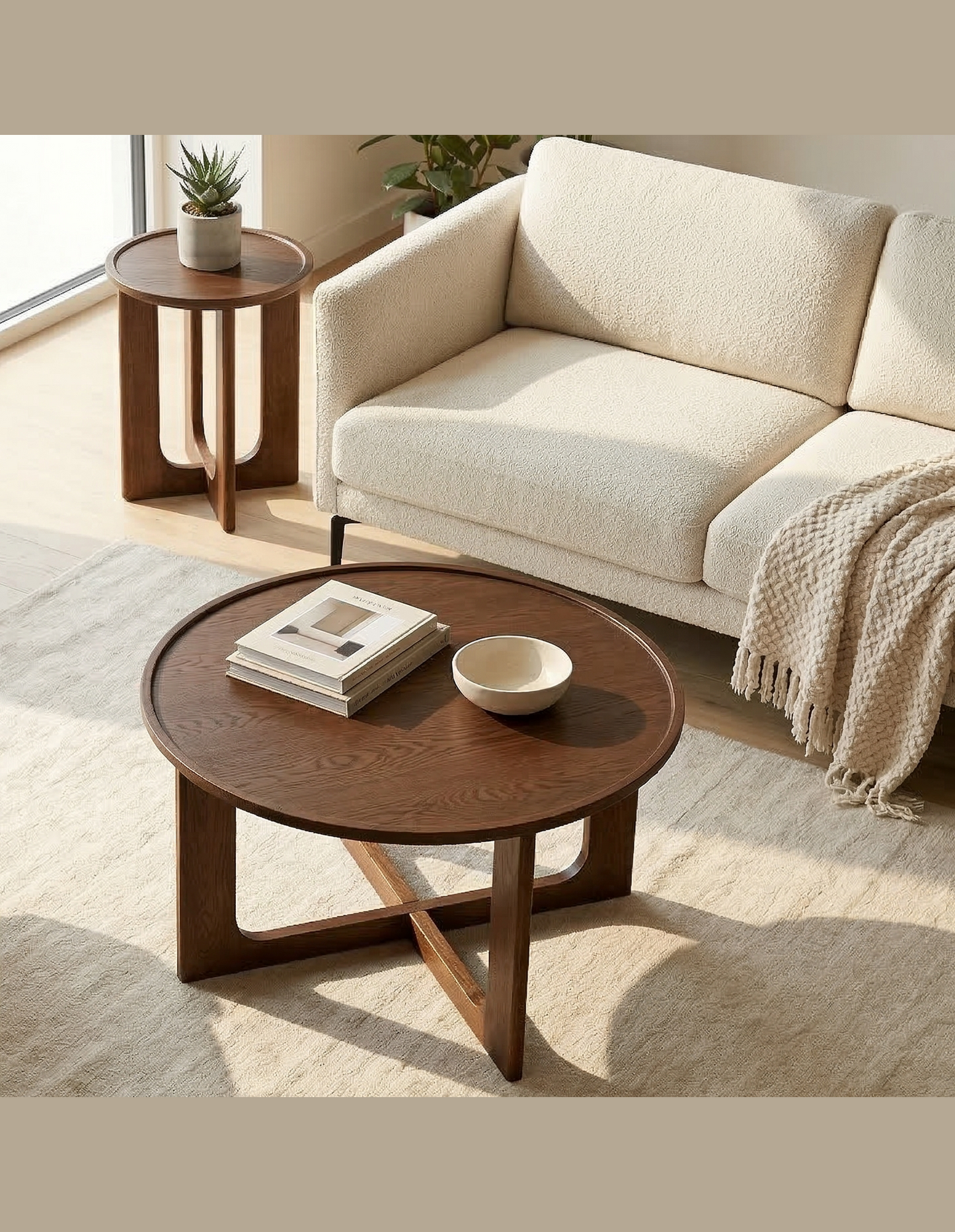 Sverre Round Coffee Table 80 cm Walnut