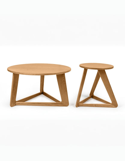 Andreas Oak Designer Sofa Side Table 42cm