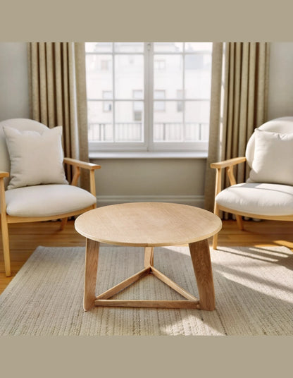 Andreas Oak Triangle Leg Coffee Table 80cm