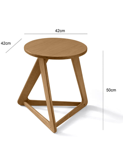 Andreas Oak Designer Sofa Side Table 42cm