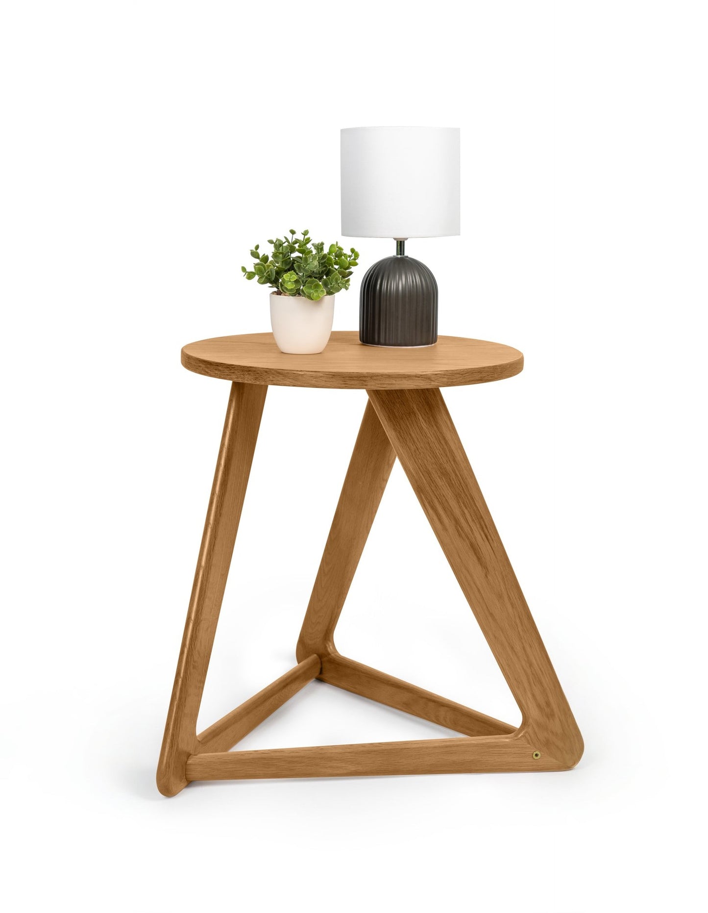 Andreas Oak Designer Sofa Side Table 42cm