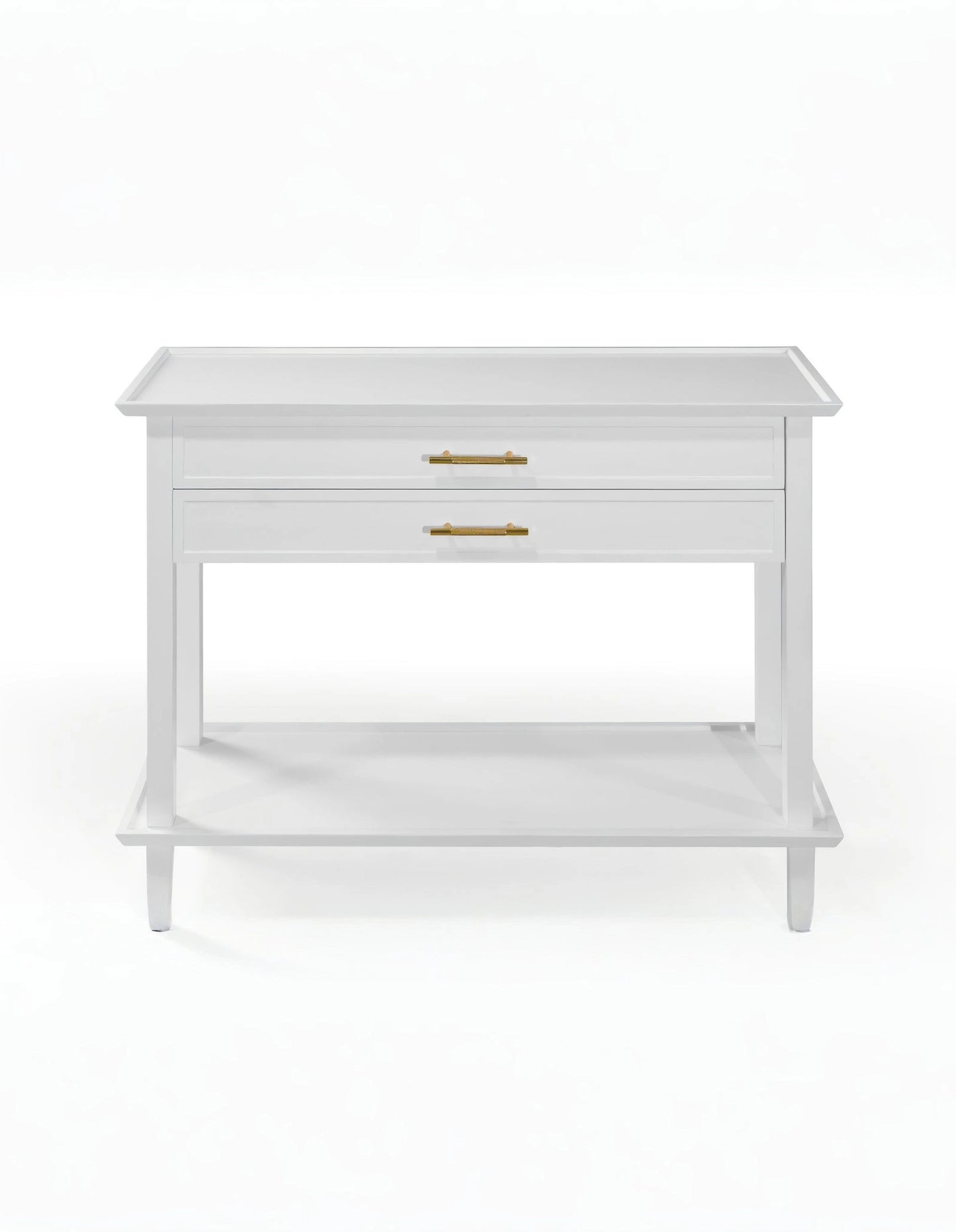 Amber Hamptons 2 Draw White Console w/Brass Handle 120 cm
