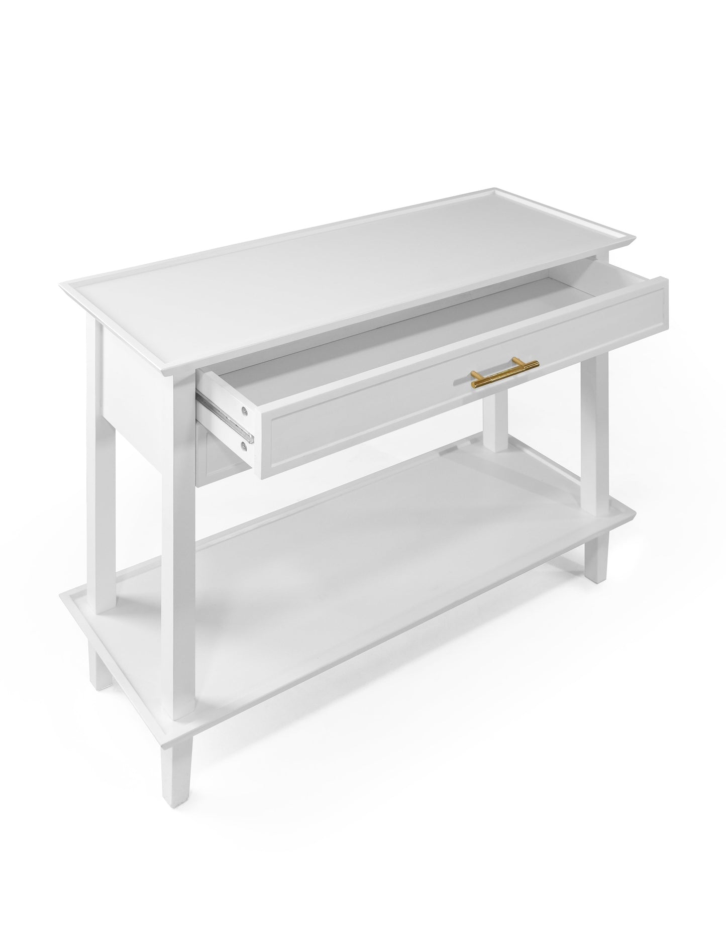 Amber Hamptons 2 Draw White Console w/Brass Handle 120 cm