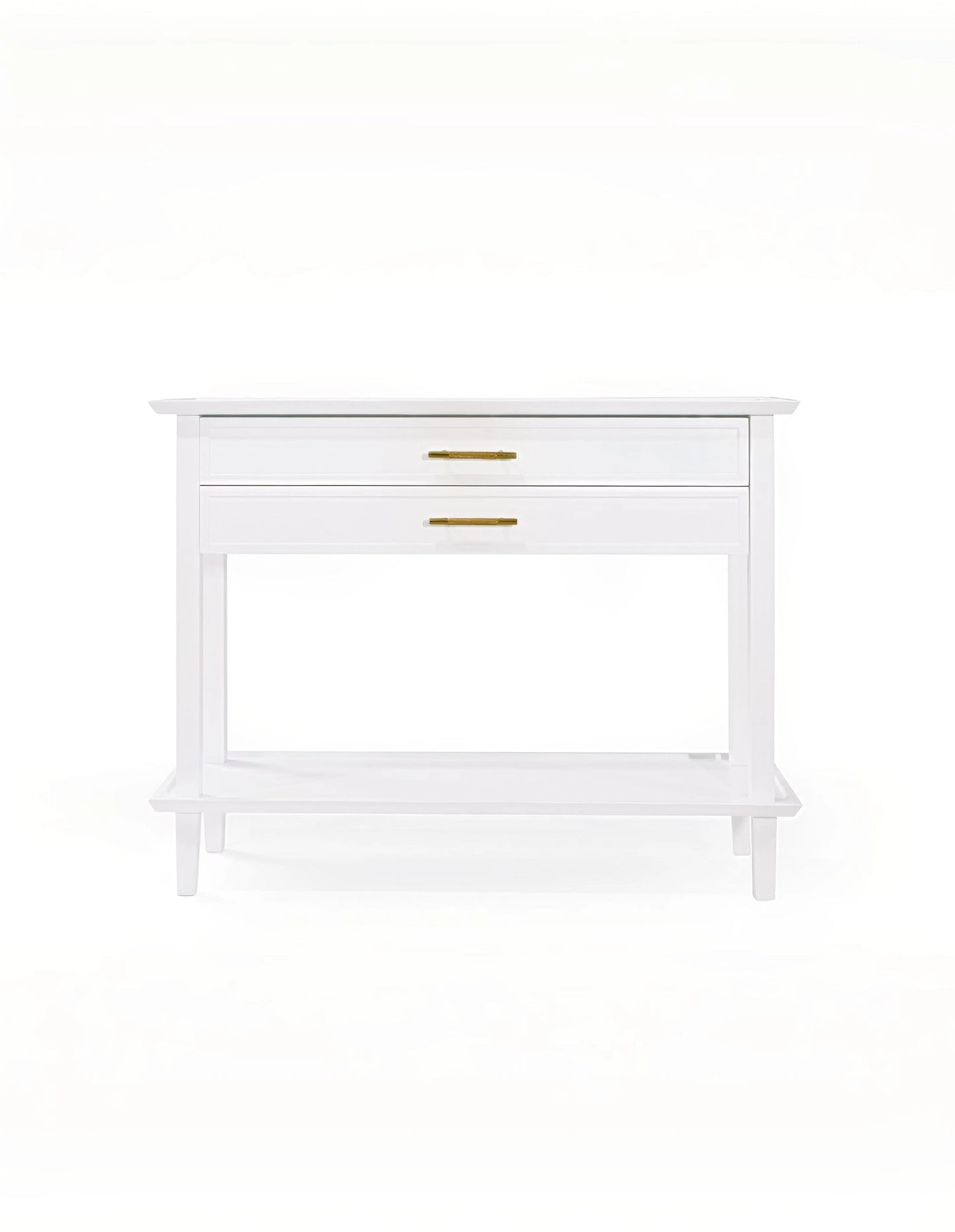 Amber Hamptons 2 Draw White Console w/Brass Handle 120 cm