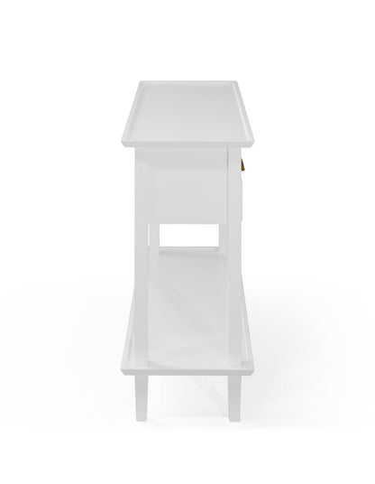 Amber Hamptons 2 Draw White Console w/Brass Handle 120 cm