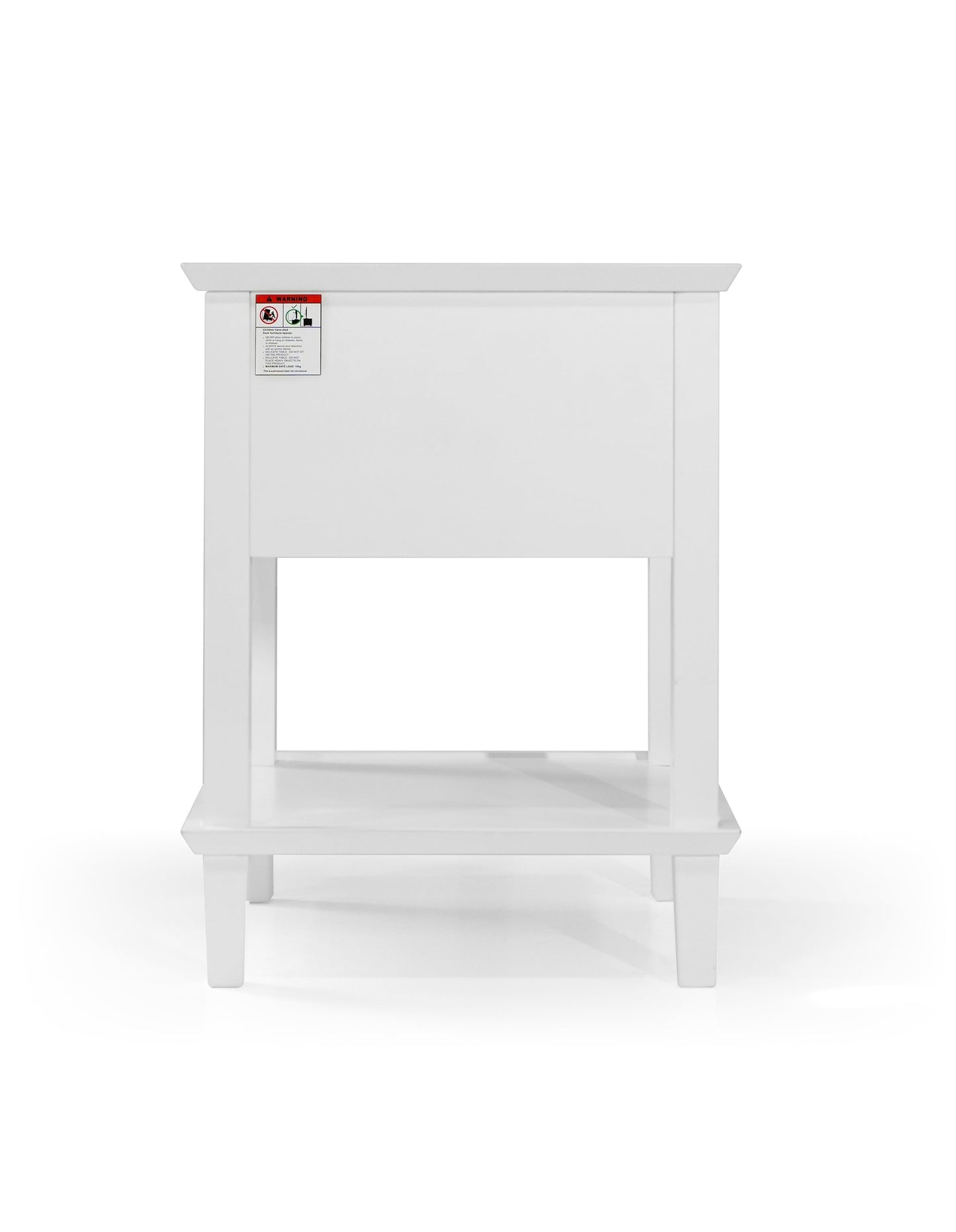 Amber Hamptons 2 Draw White Bedside Table w/Brass Handle 50cm