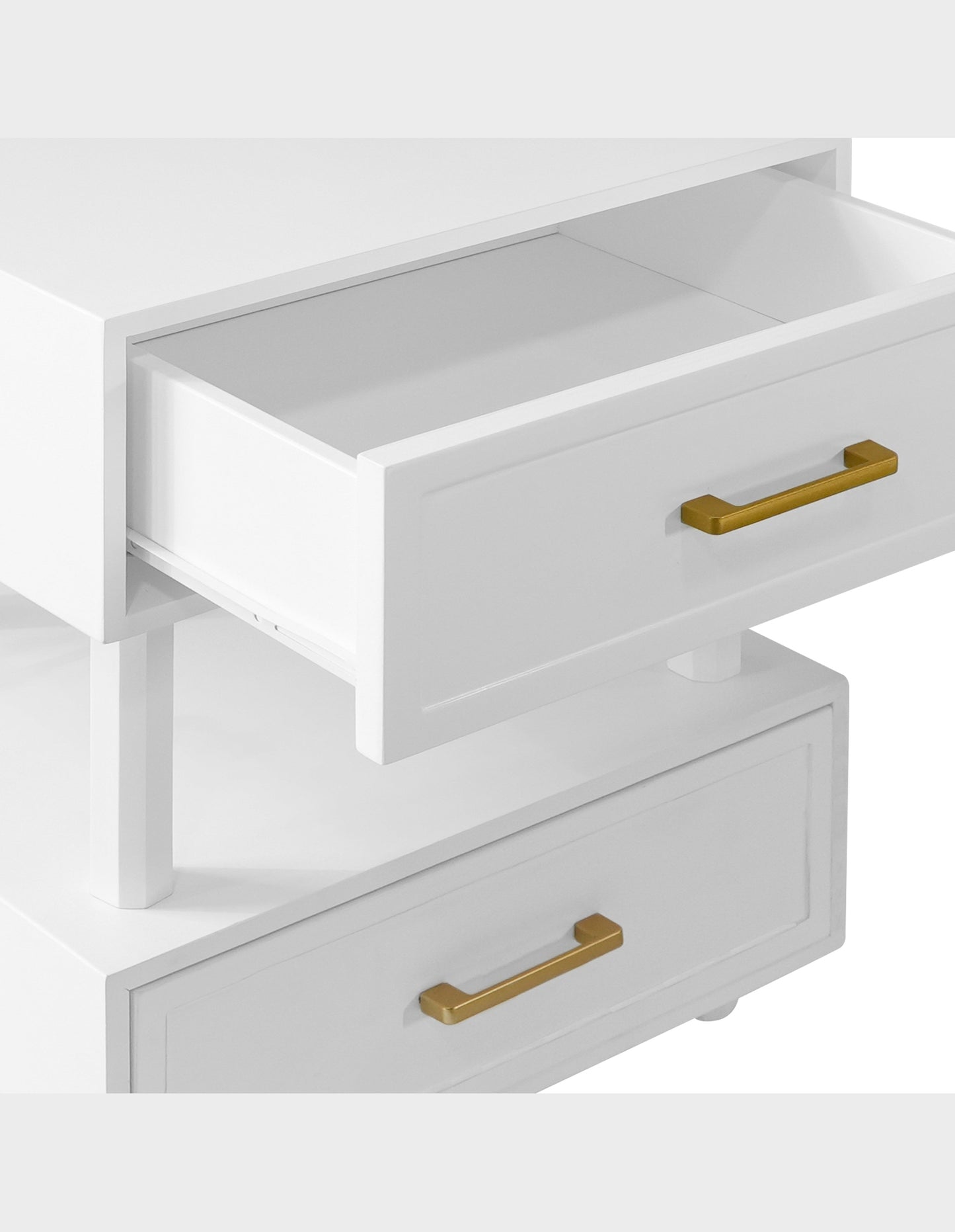 Nikita Double Draw Brass Handle Bedside Table 55cm