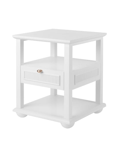 New Hamptons Side Table 50 cm White