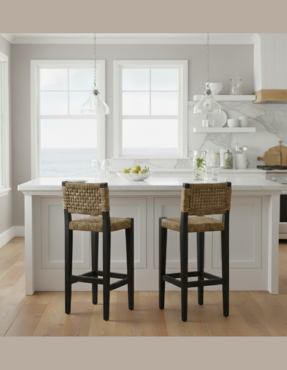 Oliver Coastal Counter Chair w/ Back Black