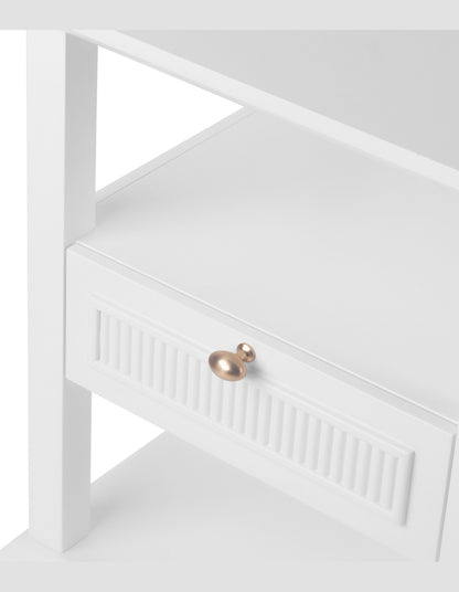 New Hamptons Side Table 50 cm White