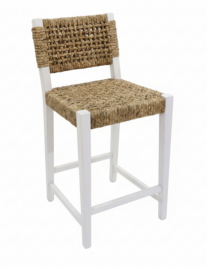 Oliver Coastal Counter Chair w/ Back White