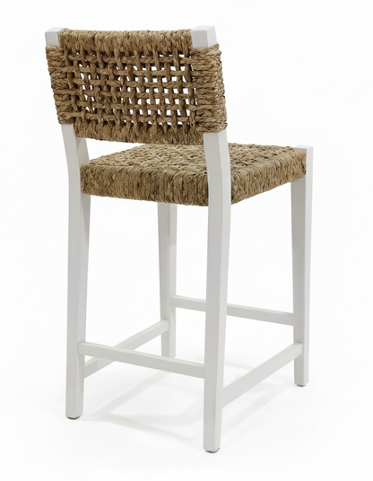 Oliver Coastal Counter Chair w/ Back White